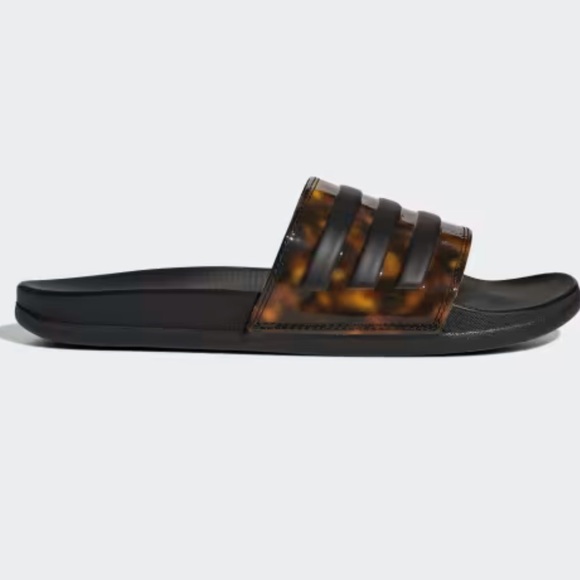 adidas Shoes - Adidas Adilette Comfort Black Tortoise Shell Pattern Women’s Slides Size 9